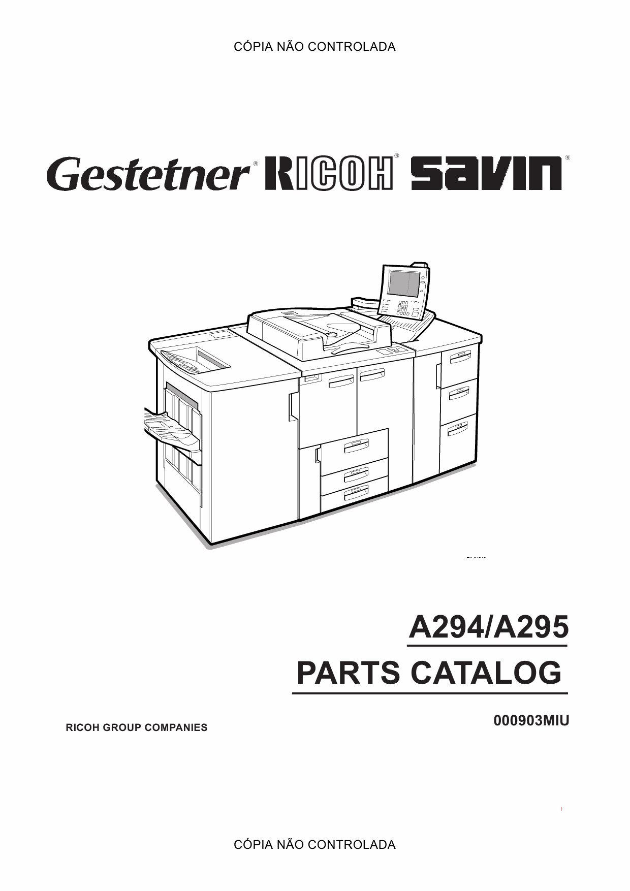 RICOH Aficio 850 1050 1085 1105 A294 295 Parts Catalog-1